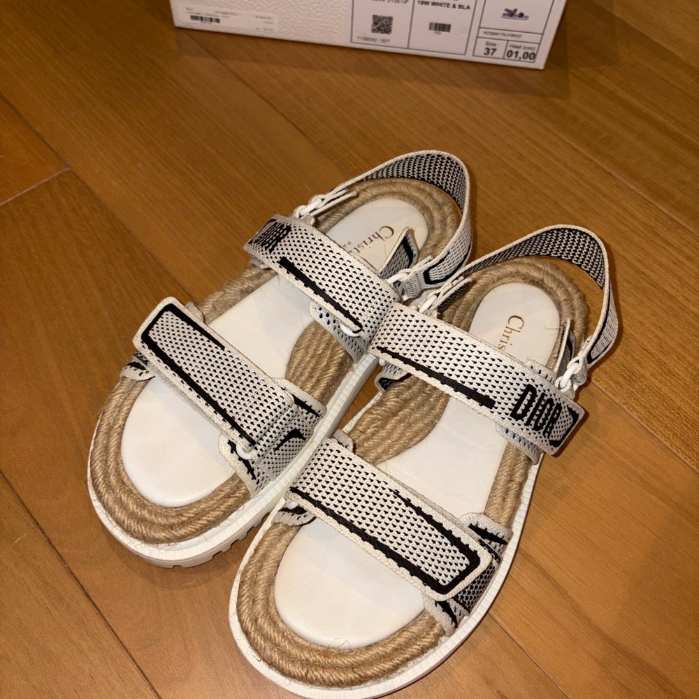 Dior White and Tan Sandals - Picture 3 of 4